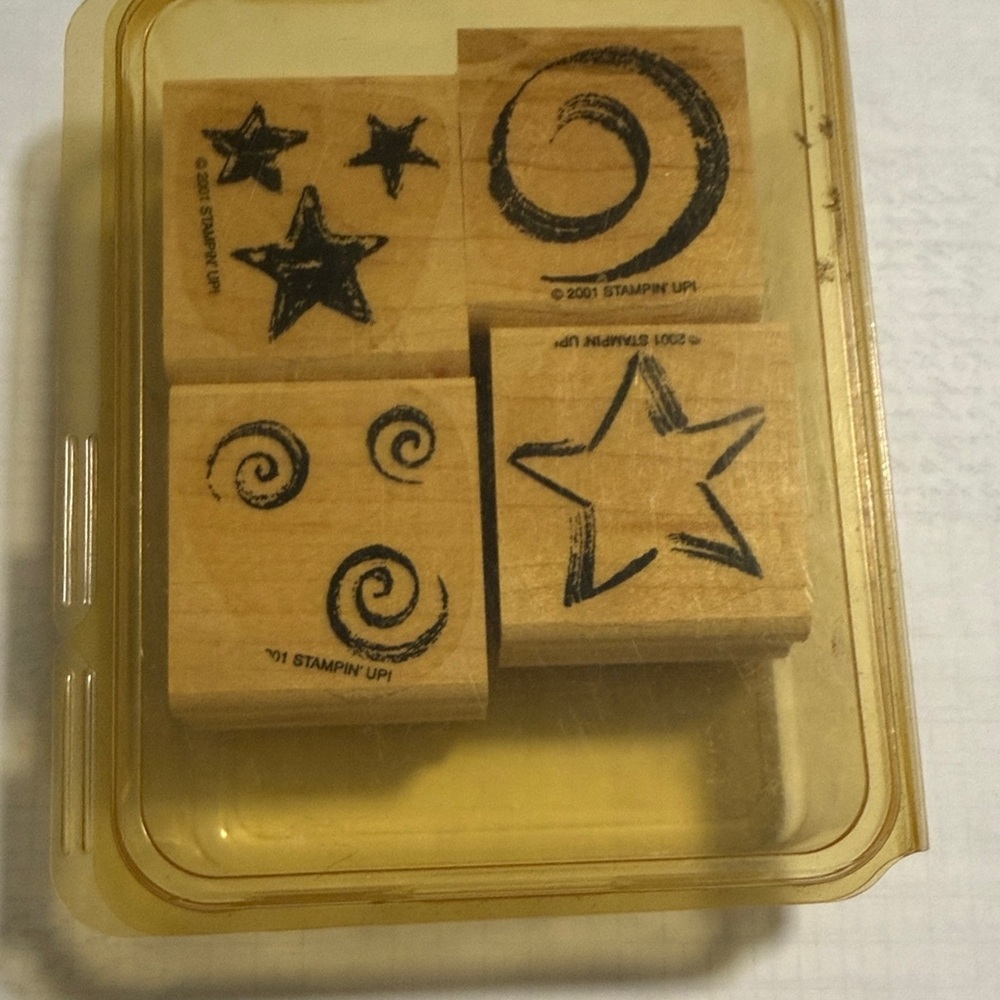 Stampin' Up! Wooden Stamps with Star and Swirl Patterns